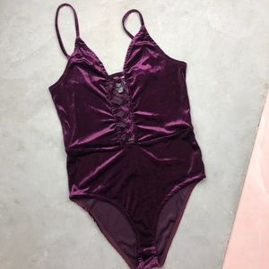 Fabulous Purple Velvet Bodysuit